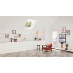 Keylite  Manual Centre-Pivot Grey & White uPVC Double-Glazed Roof Window Clear 550mm x 780mm