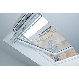 Keylite  Manual Centre-Pivot Grey & White uPVC Roof Window Clear 550mm x 780mm