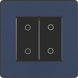 British General Evolve 1-Gang 2-Way LED Double Master Touch Trailing Edge Dimmer Switch  Blue with Black Inserts