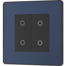 British General Evolve 1-Gang 2-Way LED Double Master Touch Trailing Edge Dimmer Switch  Blue with Black Inserts