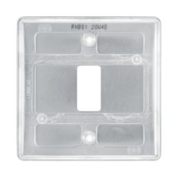 British General Nexus Metal Grid 1-Module Grid Faceplate Brushed Steel