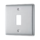 British General Nexus Metal Grid 1-Module Grid Faceplate Brushed Steel