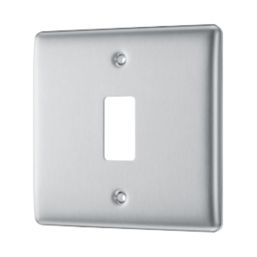 British General Nexus Metal Grid 1-Module Grid Faceplate Brushed Steel