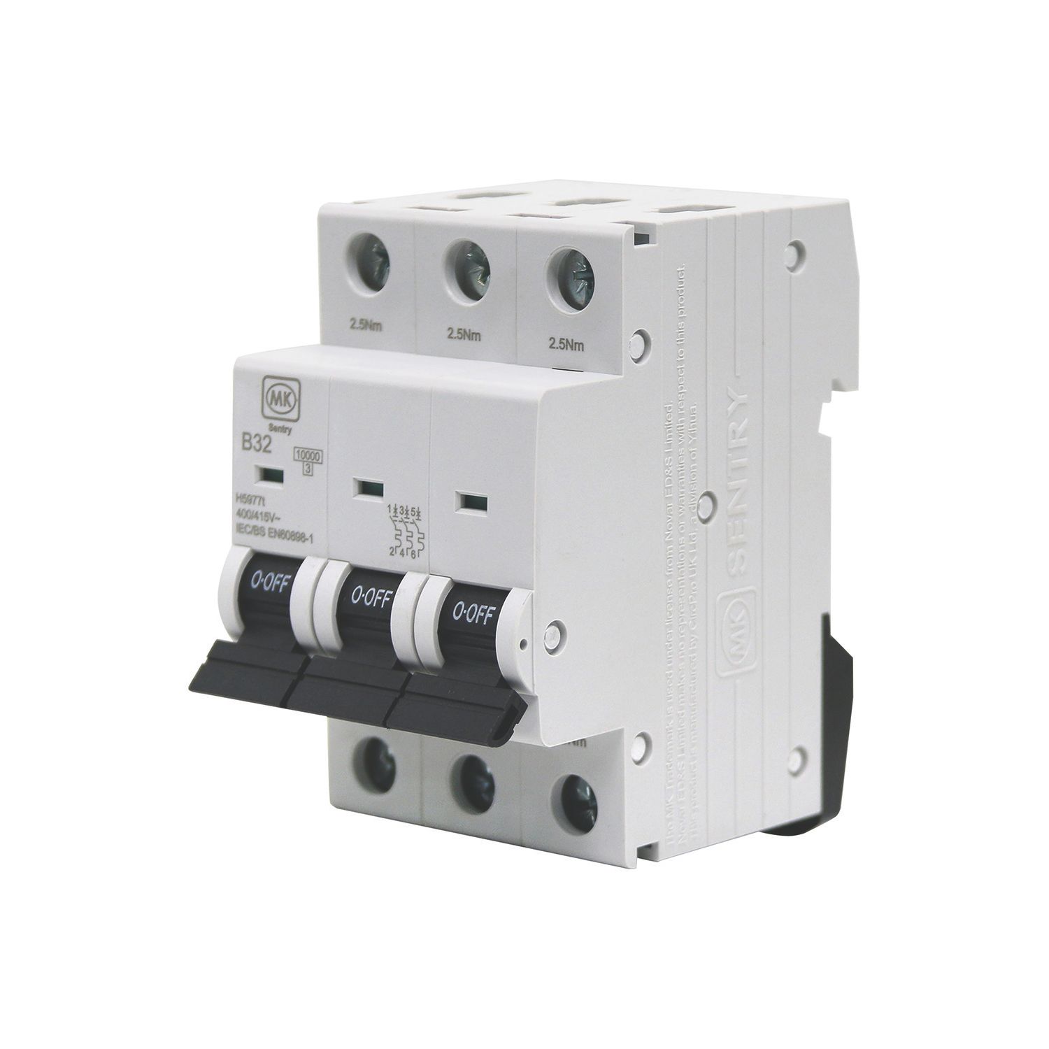 MK Sentry 32A 3-Pole B Curve 3-Phase MCB (128YW)