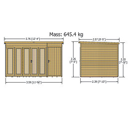 Shire Aster 12' x 8' (Nominal) Pent Tongue & Groove Timber Summerhouse