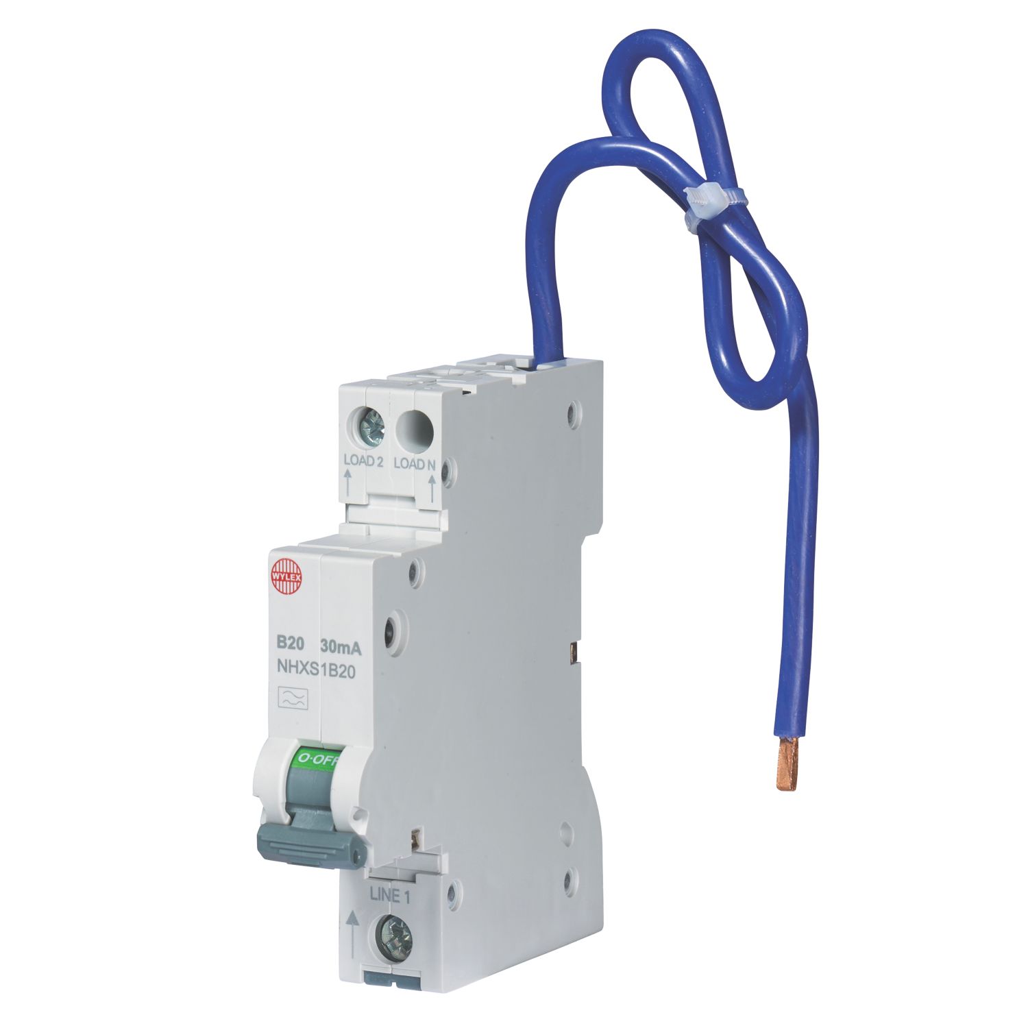 Wylex 20A 30mA Type A DP B Curve Mini RCBO (1299X)