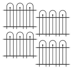 Apollo Appleton Easy Fit  Ball Top Metal Garden Fence Panel 1.21m x 0.92m 4 Pack