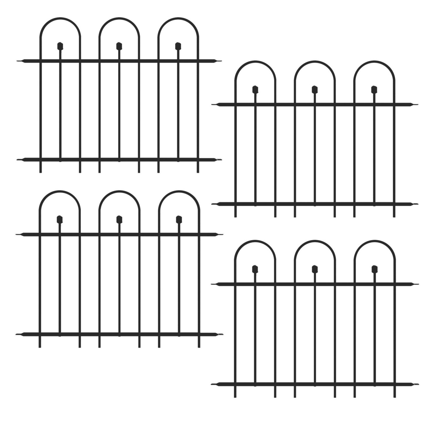 Apollo Appleton Easy Fit Ball Top Garden Fence Panel 1.21m x 0.92m 4 Pack (129AX)