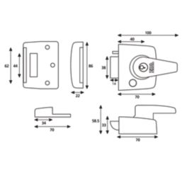 ERA 183-31  Double Locking Night Latch  Brass 40mm Backset