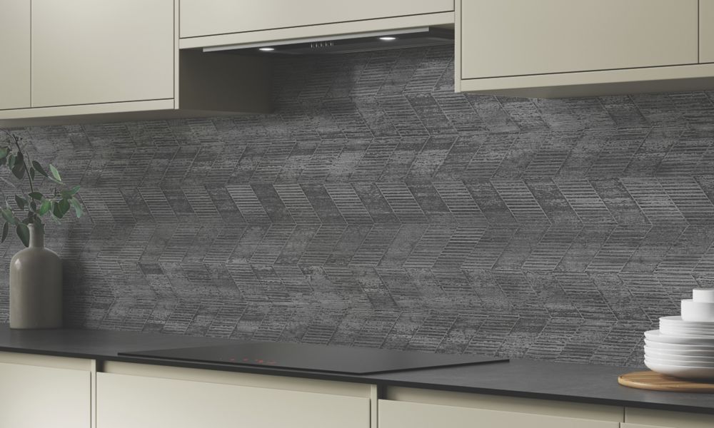 Wilsonart  Concrete Chevron High-Rise Splashback 3050mm x 750mm x 4mm