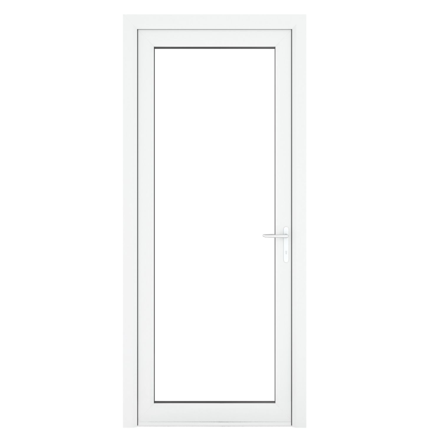 Crystal Fully Glazed 1-Clear Light Left-Handed White uPVC Back Door 2090mm x 890mm (129JM)