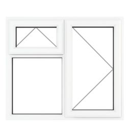 Crystal  Right-Hand & Top Opening Clear Double-Glazed Casement White uPVC Window 1190mm x 1115mm