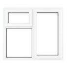 Crystal  Right-Hand & Top Opening Clear Double-Glazed Casement White uPVC Window 1190mm x 1115mm