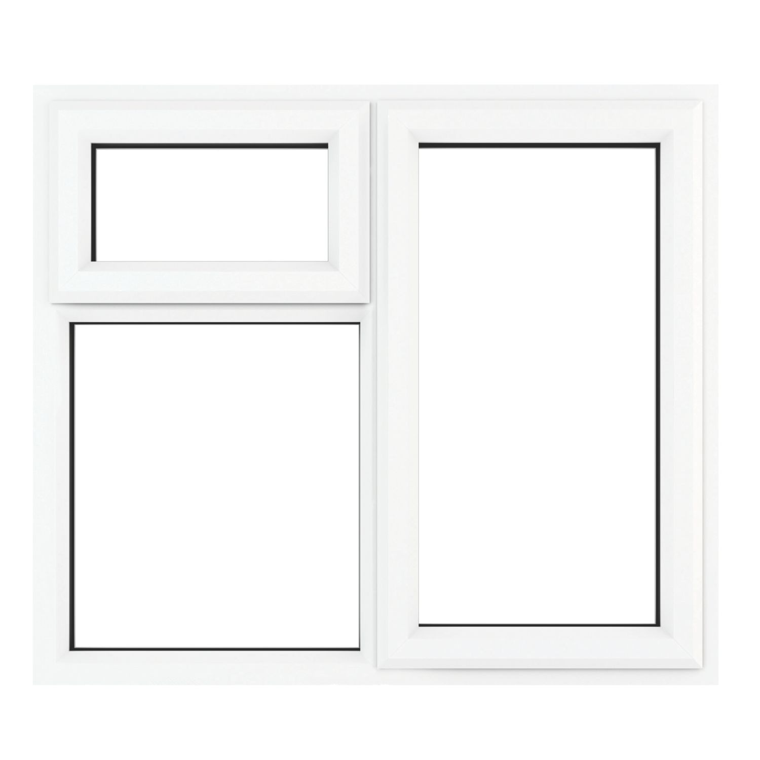 Crystal Right-Hand & Top Opening Clear Double-Glazed Casement White uPVC Window 1190mm x 1115mm (129JP)