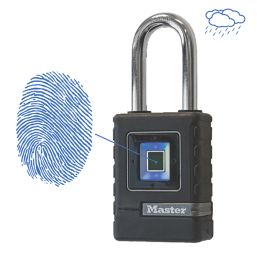 Master Lock 4901EURDLHCC Steel Weatherproof  Combination  Biometric Padlock 57mm