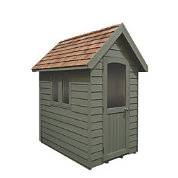 Forest Retreat 4' x 6' (Nominal) Apex Overlap Timber Shed with Assembly