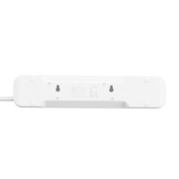 Masterplug 13A 4-Gang Switched Surge-Protected Extension Lead + 3.25A 3-Outlet Type A & C USB Charger Matt White 2m