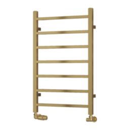 Reina 800mm x 500mm 779BTU Brass Flat Designer Towel Radiator