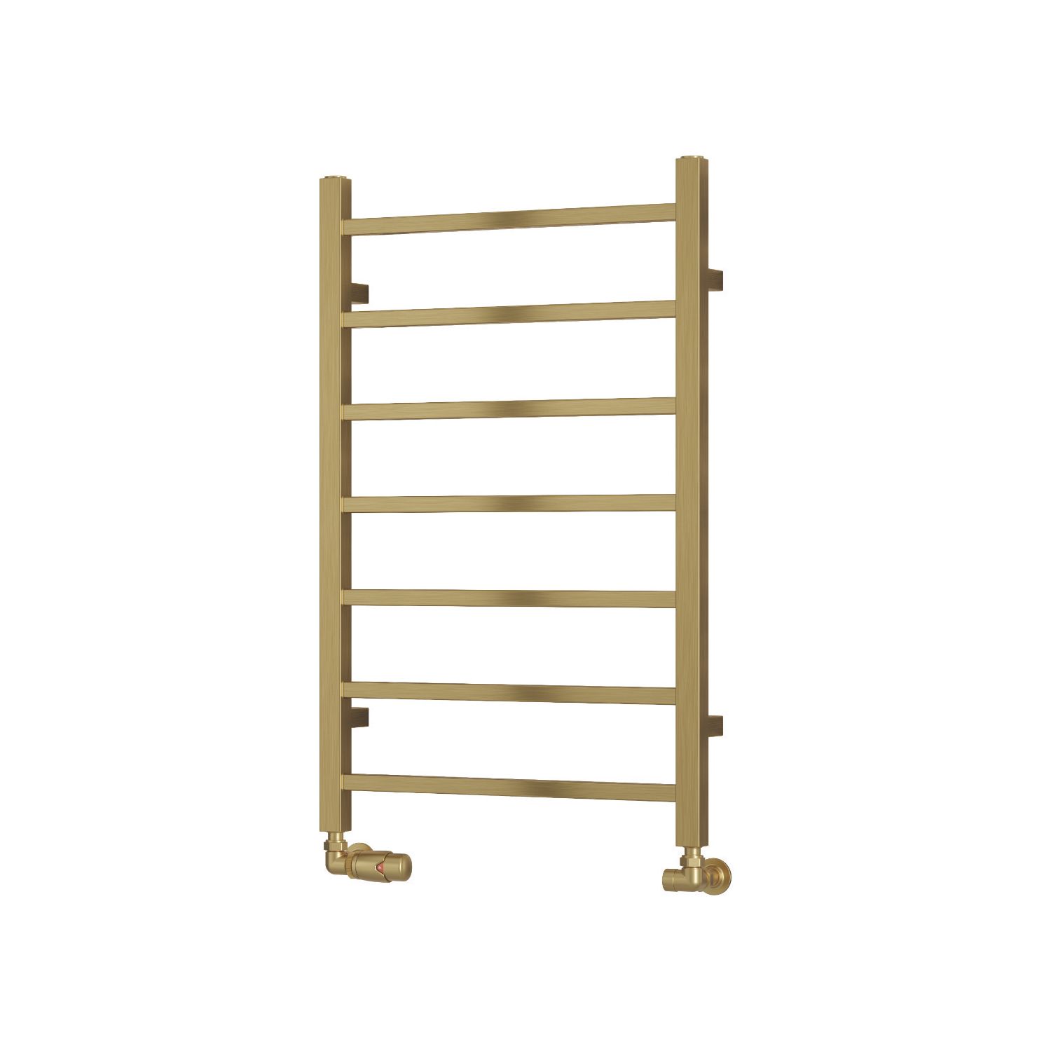 Reina 800mm x 500mm 779BTU Brass Flat Designer Towel Radiator (129LH)