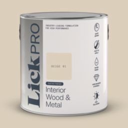 LickPro 2.5Ltr Beige 01 Satin Water-Based Trim Paint