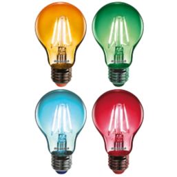 Sylvania Helios Chroma ES A60 Assorted LED Light Bulb 4W 4 Pack