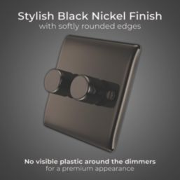 British General Nexus Metal 2-Gang 2-Way LED Dimmer Switch  Black Nickel