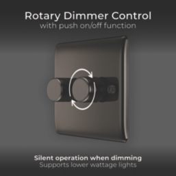 British General Nexus Metal 2-Gang 2-Way LED Dimmer Switch  Black Nickel