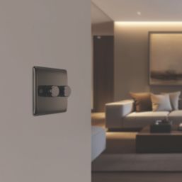 British General Nexus Metal 2-Gang 2-Way LED Dimmer Switch  Black Nickel