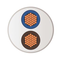 Time 2182Y White 2-Core 0.5mm² Flexible Cable 25m Coil