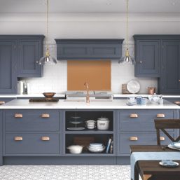 Laura Ashley  Copper Self-Adhesive Glass Kitchen Splashback 900mm x 750mm x 6mm