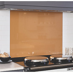 Laura Ashley  Copper Self-Adhesive Glass Kitchen Splashback 900mm x 750mm x 6mm
