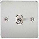 Knightsbridge FP12TOGBC 10AX 1-Gang Intermediate Switch Brushed Chrome with Colour-Matched Inserts