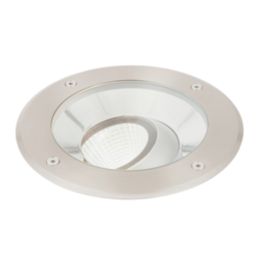 Saxby Hoxton 185mm Outdoor Round LED Recessed Ground Light Brushed Stainless Steel 16.5W 1550lm