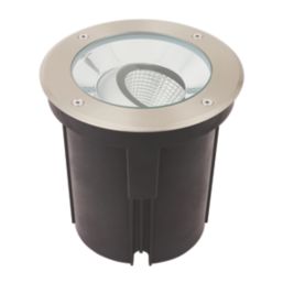 Saxby Hoxton 185mm Outdoor Round LED Recessed Ground Light Brushed Stainless Steel 16.5W 1550lm