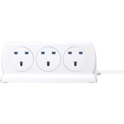 Masterplug 13A 6-Gang Switched Surge-Protected Extension Lead + 3.1A 2-Outlet Type A USB Charger Gloss White 2m