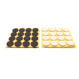 Essentials Brown/Beige Round Self-Adhesive Felt Pads 22mm x 22mm 160 Pack
