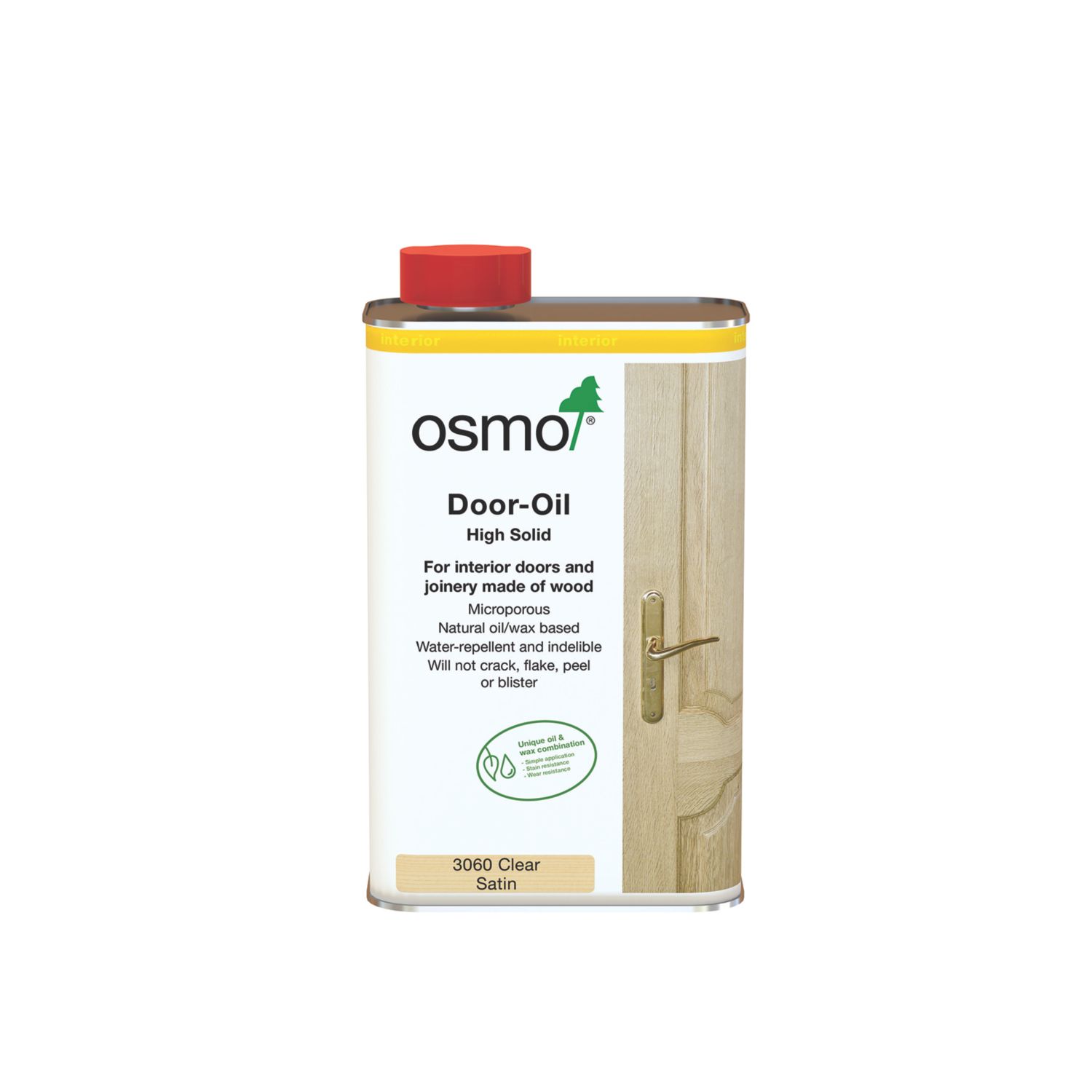 Osmo 1Ltr Clear Satin Solvent-Based Interior Wood Finishing Oil (129YM)