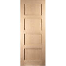 Jeld-Wen  Unfinished Oak Veneer Wooden 4-Panel Shaker Internal Fire Door 2040 x 826mm