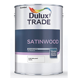 Dulux Trade  Satin Pure Brilliant White Trim Paint 1Ltr