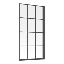 Framed Matt Black Bath Screen Reversible 800mm x 1500mm