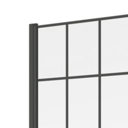 Framed Matt Black Bath Screen Reversible 800mm x 1500mm
