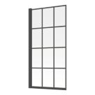 Framed Matt Black Bath Screen Reversible 800mm x 1500mm