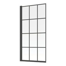 Framed Matt Black Bath Screen Reversible 800mm x 1500mm