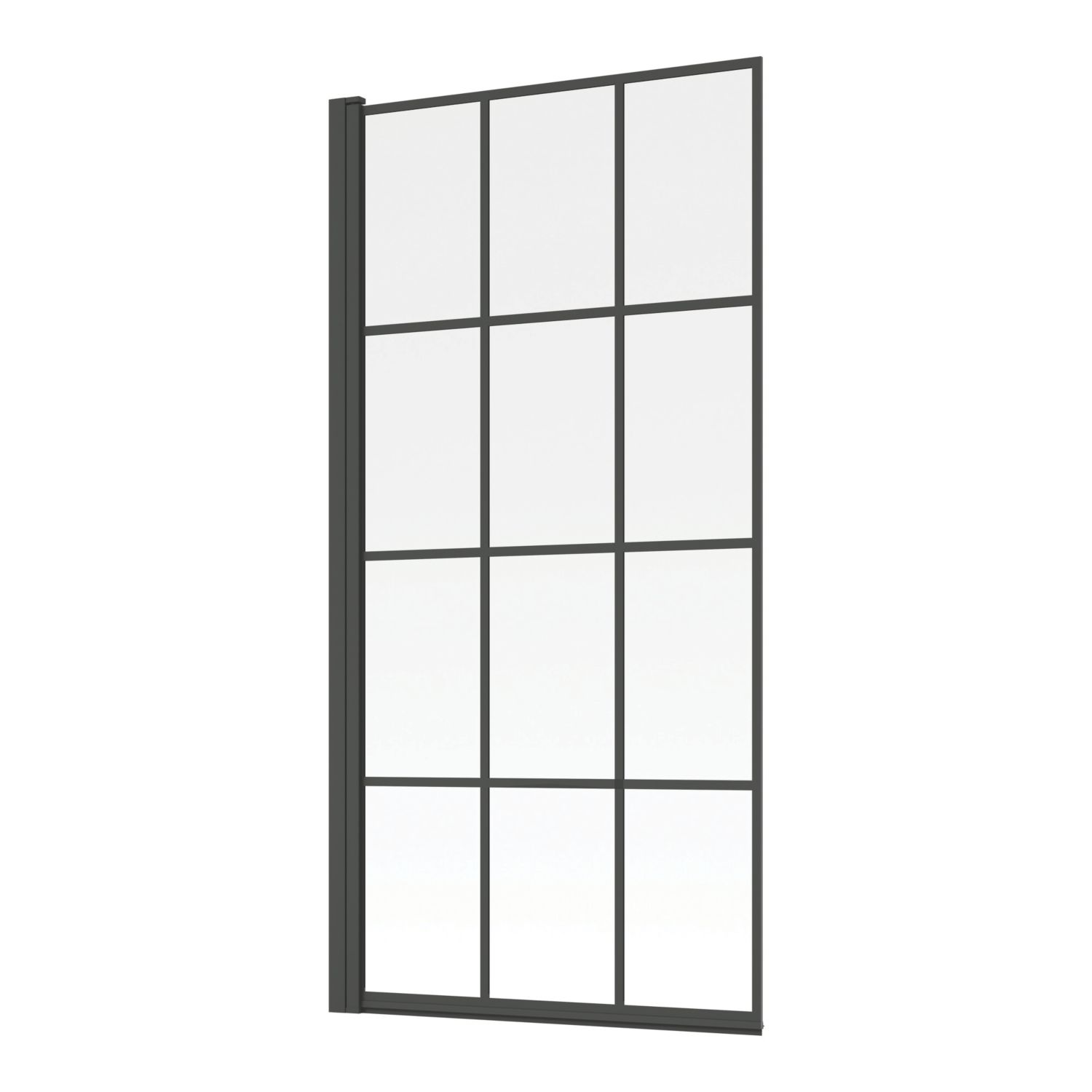 Framed Matt Black Bath Screen Reversible 800mm x 1500mm (130AA)