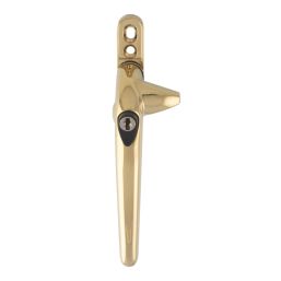 Smith & Locke  Left-Handed Cockspur Window Handle Polished Brass