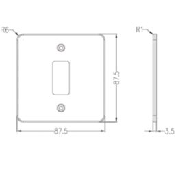 Knightsbridge  1-Module Grid Faceplate Brushed Brass