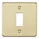 Knightsbridge  1-Module Grid Faceplate Brushed Brass