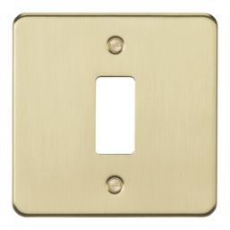 Knightsbridge  1-Module Grid Faceplate Brushed Brass