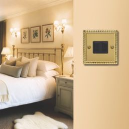 Varilight  10A 2-Gang 2-Way Light Switch  Georgian Brass
