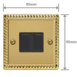 Varilight  10A 2-Gang 2-Way Light Switch  Georgian Brass